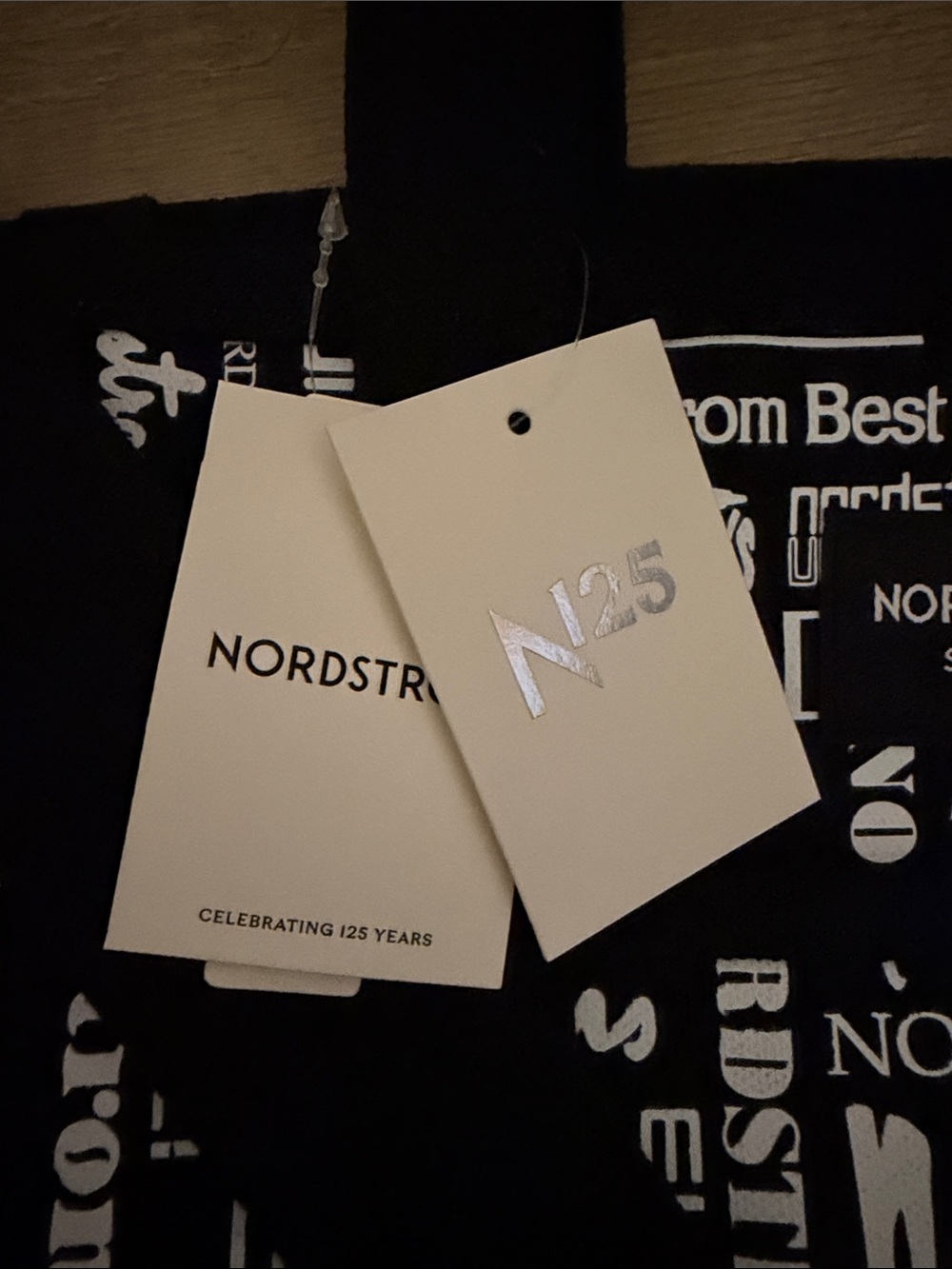 Nordstrom Black and White Logo Canvas Tote - Picture 2 of 4